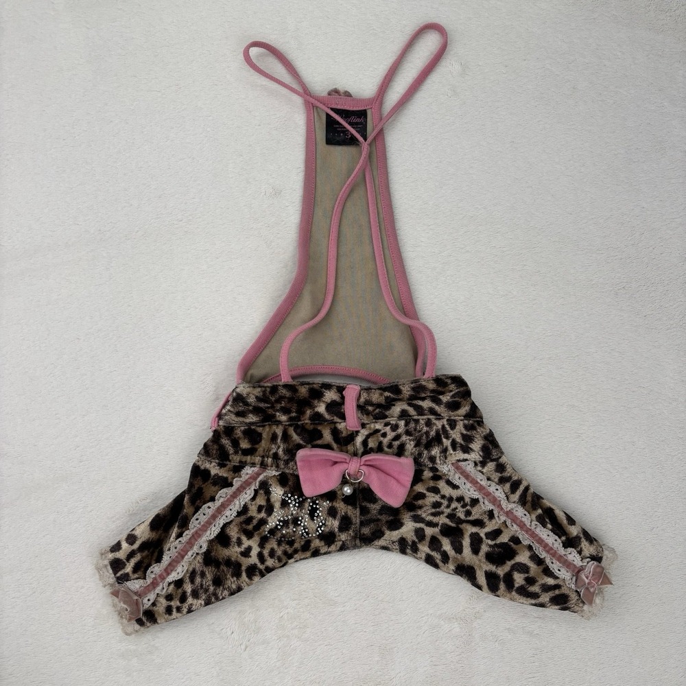 Wooflink Animal Print Dog Jumper Hot pants‎ Size 3 Medium Dog Lace Bows Glamcore